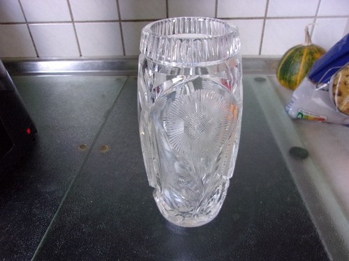 Rundliche bleikristallvase mit - bleikristallvase,