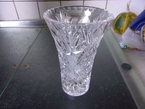 Vase echt bleikristall - vase,, höhe