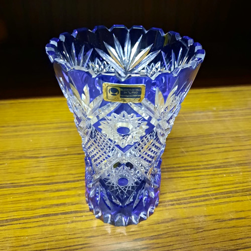 Blaue bleikristall vase - bleikristall,