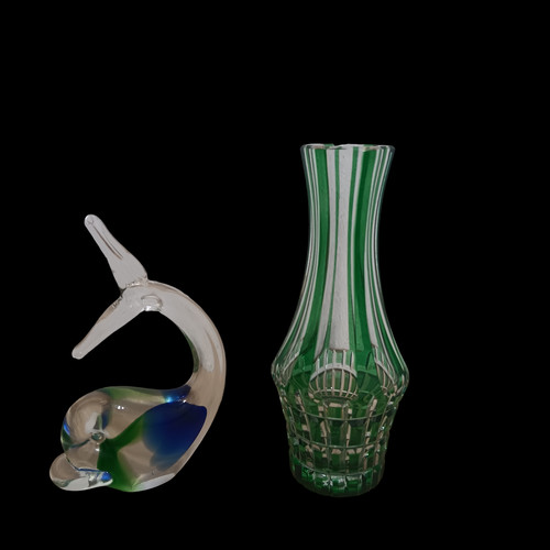 Bleikristall vase smaragdgrün - vase,