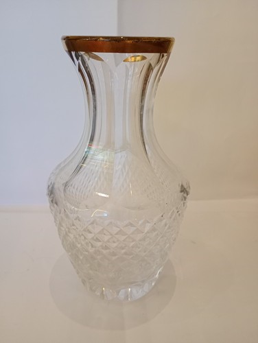 Vintage kristall vase - kristall, goldrand