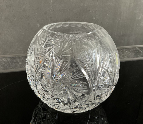 Runde kristallglas vase - runde,