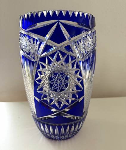 Bleikristall vase blau - bleikristall, /