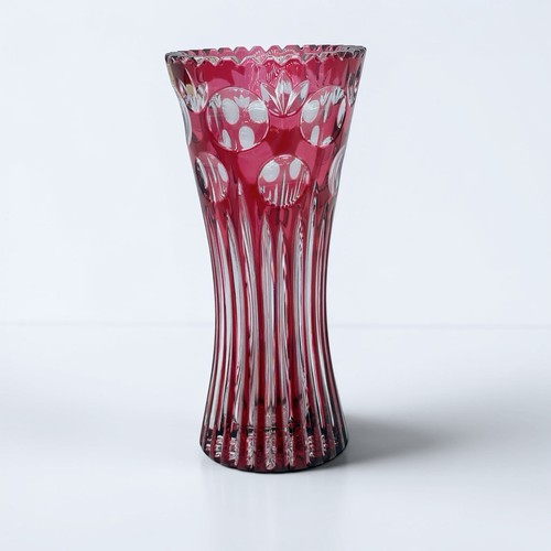 Bleikristallvase rot höhe - rot, ca