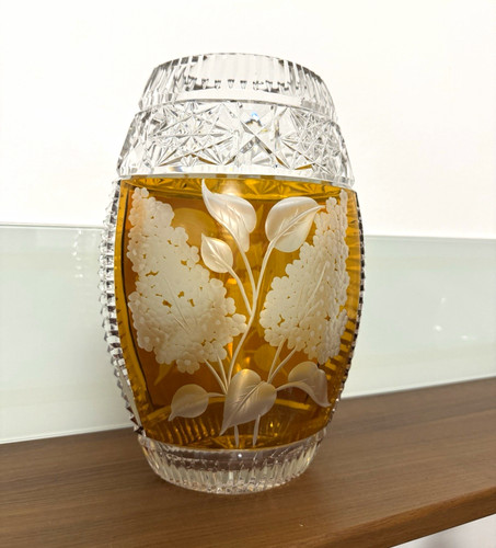 Geschliffene bleikristall vase - geschliffene,