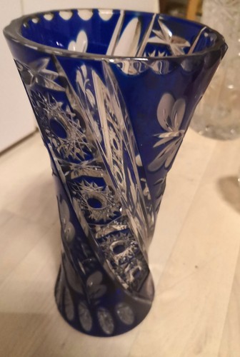 Bleikristall vase blau - blau, –