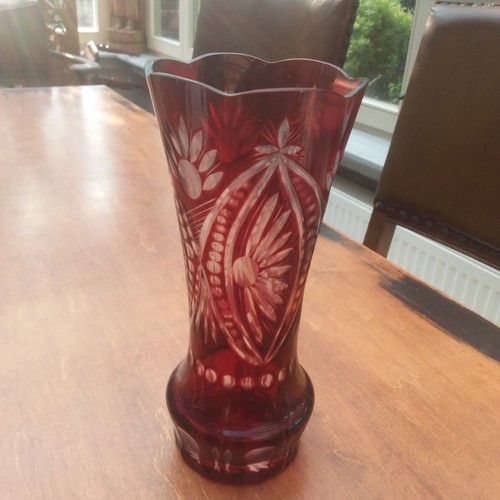 Bleikristall vase rubinrot - vase, in