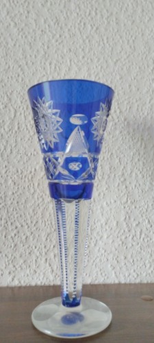 Vase bleikristall blau über - vase,