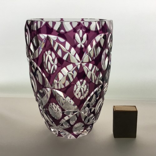 Bleikristall überfang vase - Überfang, (