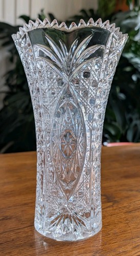 Vintage heavy crystal vase - vintage,